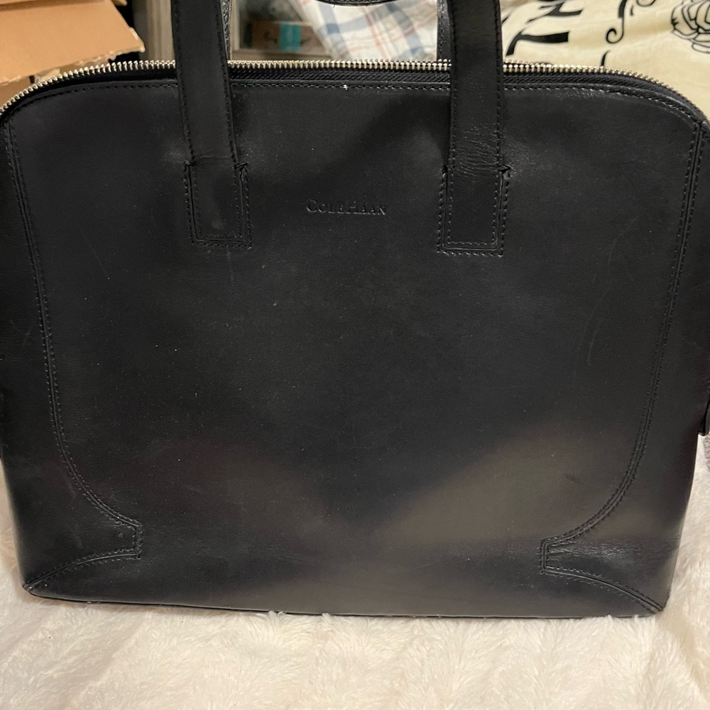Cole Haan Men's Black Leather Briefcase